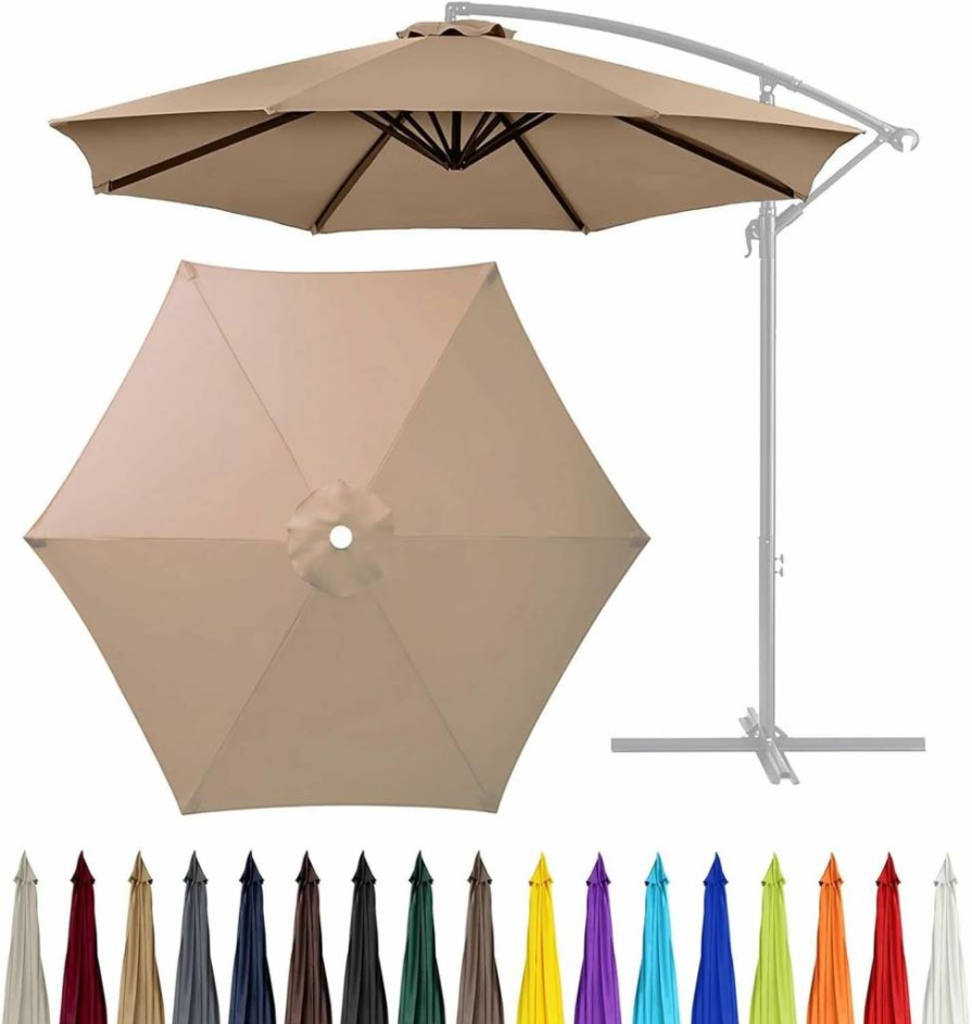 GLDDFDG 10Ft Replacement Canopy for Patio Umbrella - 6 Ribs, UV Protection, Waterproof Outdoor Market Umbrella Top (Purple, Canopy Only)