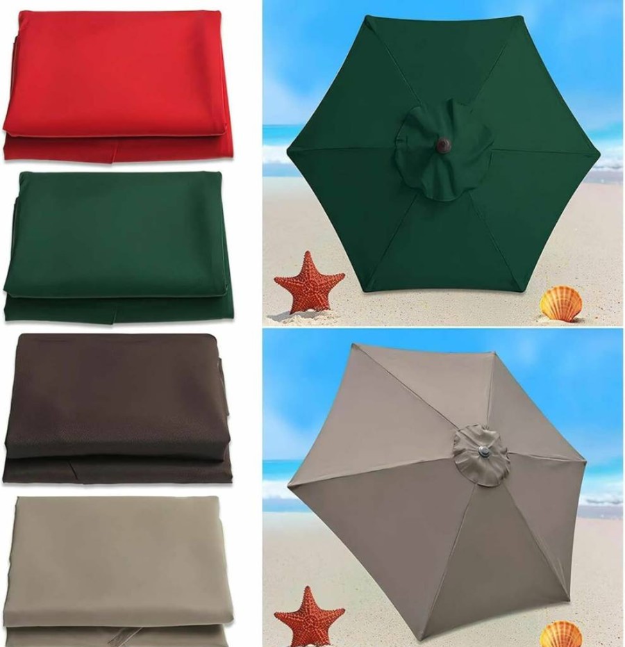 GLDDFDG 10Ft Replacement Canopy for Patio Umbrella - 6 Ribs, UV Protection, Waterproof Outdoor Market Umbrella Top (Purple, Canopy Only)