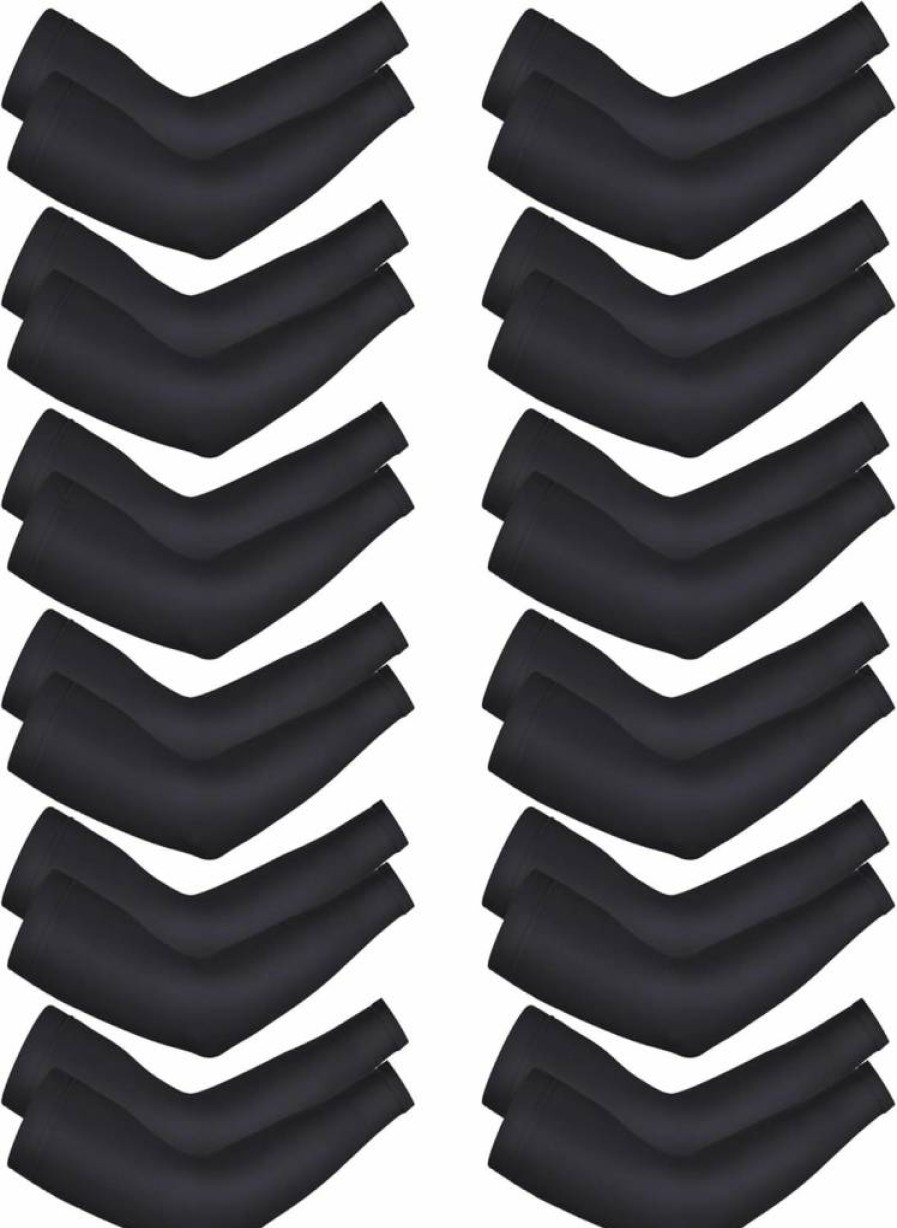 Bememo UV Protection Arm Sleeves 12 Pairs - Compression Sun Sleeves for Men & Women, Neon Sports Sleeves for Workouts, Running, Cycling & Tattoo Cover