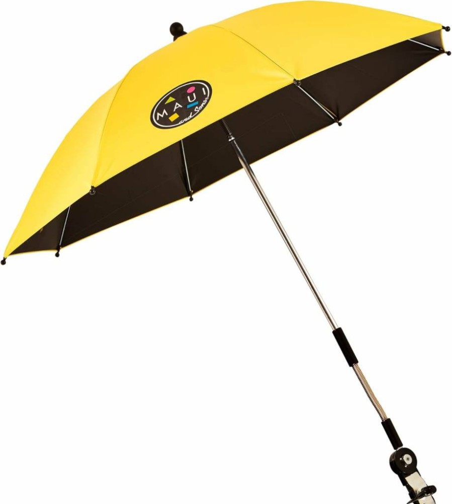 PRODUCTWORKS Maui And Sons 180-Degree Rotating Beach Umbrella with UV 50+ Protection for Chairs, Strollers, Wheelchairs & Golf Caddies