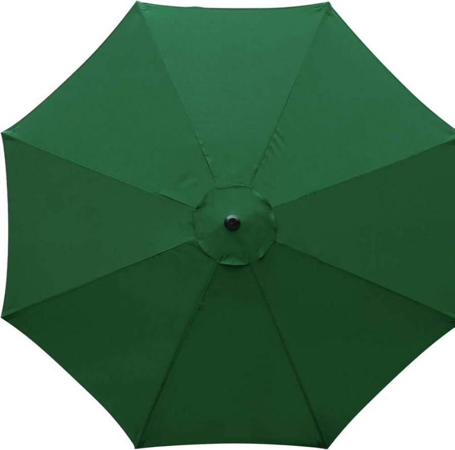 YOUGE OUTDOOR 10FT Replacement Umbrella Canopy for 8-Rib Patio Market Table Umbrellas - Heavy Duty UV-Resistant Hunter Green Universal Top Cover
