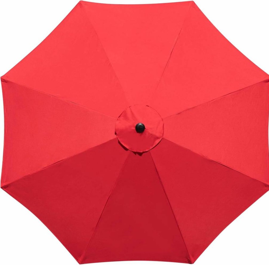YOUGE OUTDOOR 10FT Replacement Umbrella Canopy for 8-Rib Patio Market Table Umbrellas, Heavy-Duty UV-Resistant Waterproof Outdoor Canopy Cover (Red)