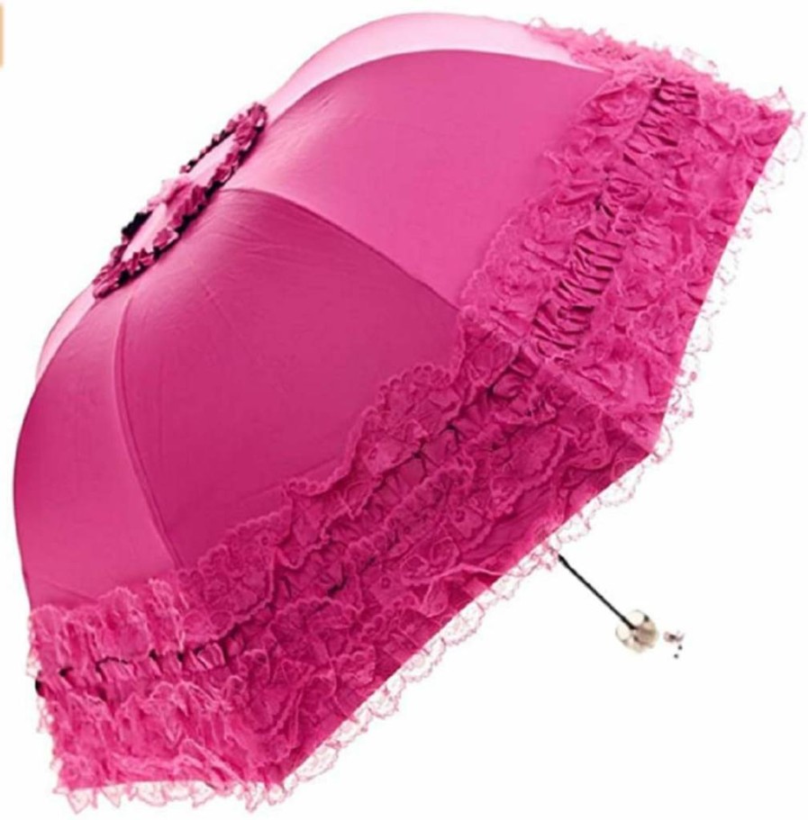 Zmgmsmh Compact UV Protection Foldable Travel Umbrella for Women - Elegant Lace Sun Parasol, Lightweight & Portable Sunshield for Girls