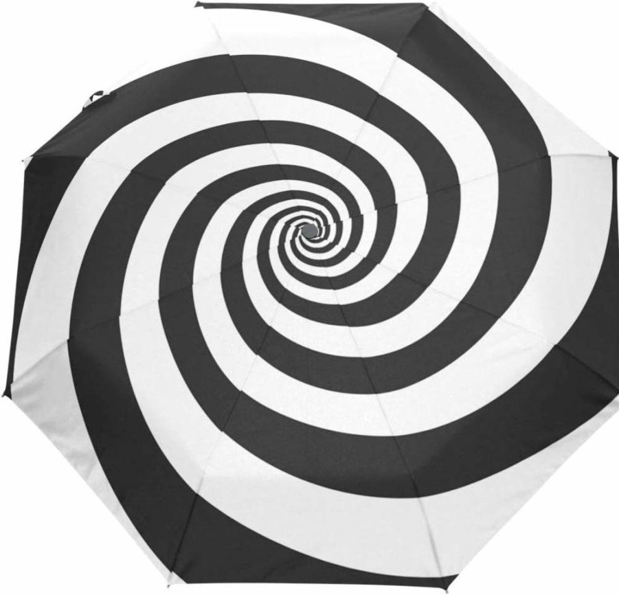 ANINILY Hypnotic Psychedelic Spiral Umbrella - Windproof Travel Umbrella with UV Protection for Men & Women, Perfect for Rain & Outdoor Use
