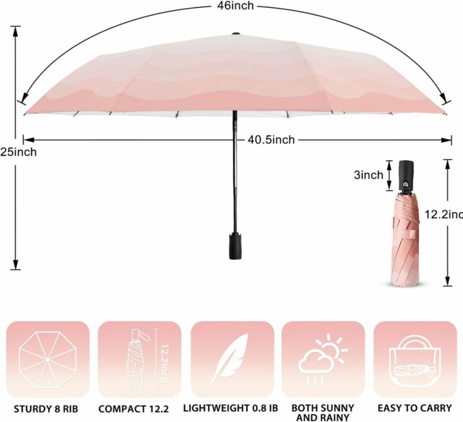 Lejorain Automatic Folding Sun Umbrella for Women - UV Protection, Lightweight, Compact Travel, Fashionable Design for Rain and Golf Use