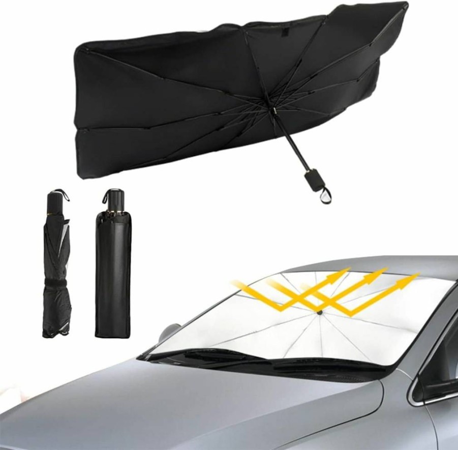 ZMHQLPDZ Foldable Car Windshield Sun Shade - UV Blocking Heat Insulation Cover for Front Window (49x25 Inches) | Compact & Portable Auto Sunshade