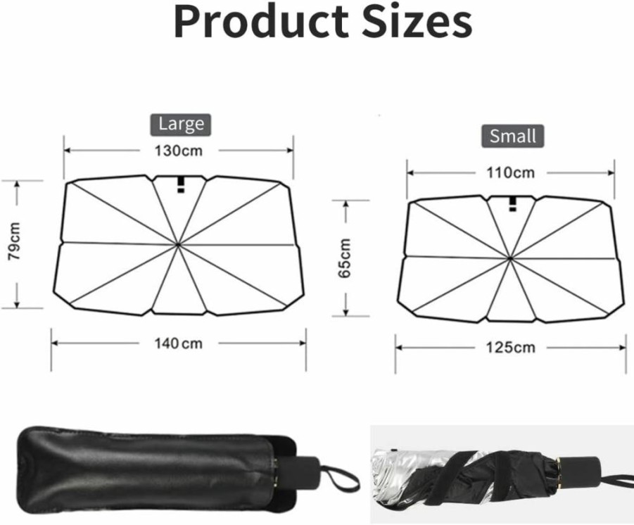ZMHQLPDZ Foldable Car Windshield Sun Shade - UV Blocking Heat Insulation Cover for Front Window (49x25 Inches) | Compact & Portable Auto Sunshade