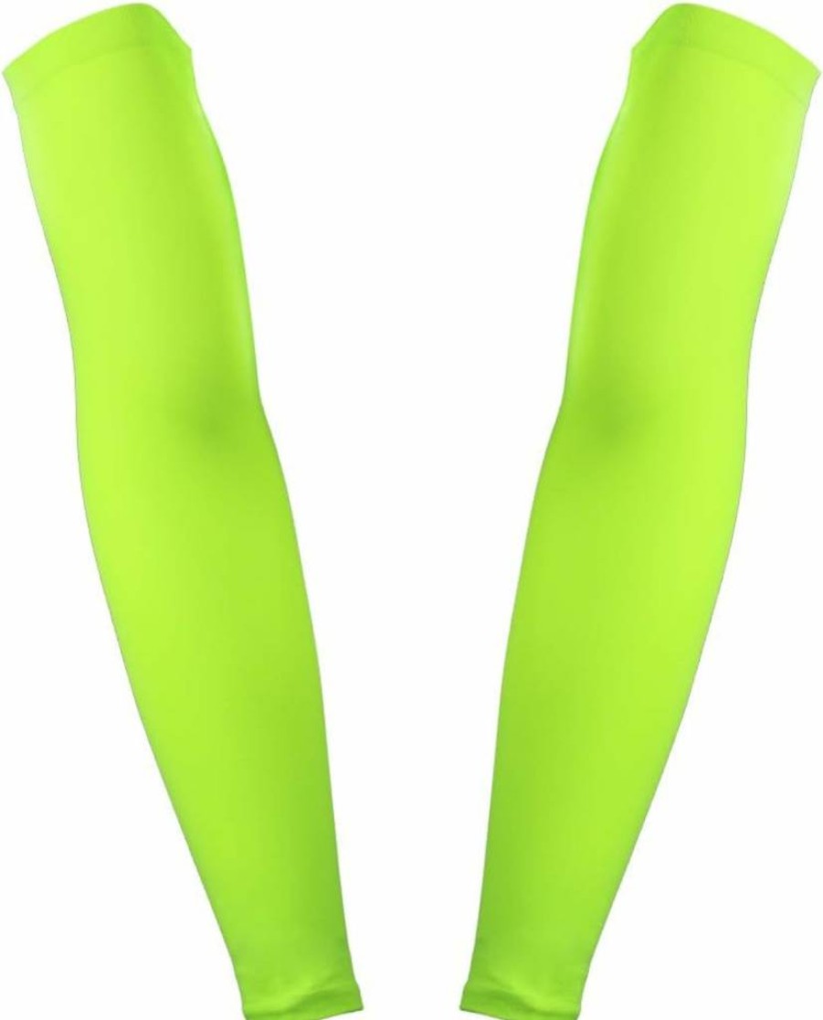 The Elixir Golf UV Protective Arm Cooling Sleeves - Neon Green Compression Arm Coolers for Sun Protection & Comfort