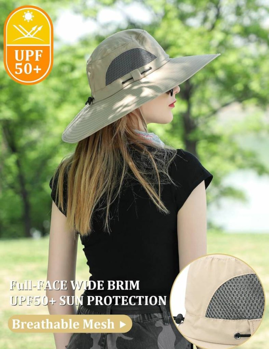 Peicees UPF 50+ Women's Wide Brim Sun Hat for Safari, Hiking & Outdoor UV Protection
