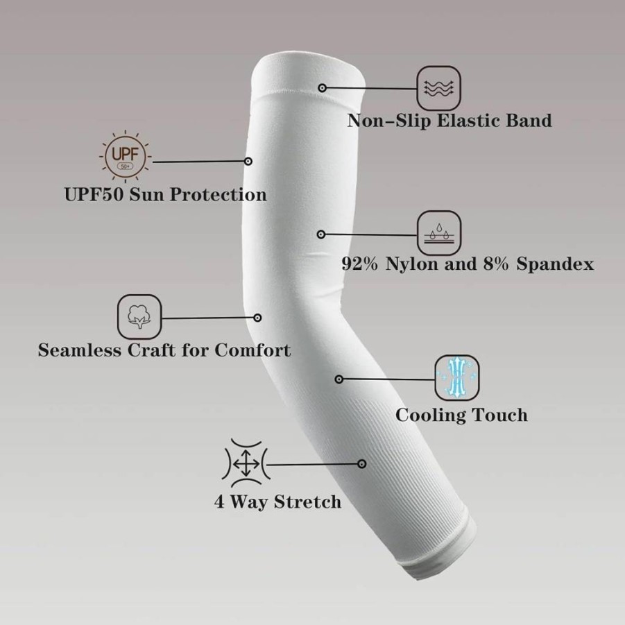 YUDEWAY Cooling UV Protection Compression Arm Sleeves for Men & Women - Sports Sun Protection & Breathable Arm Covers