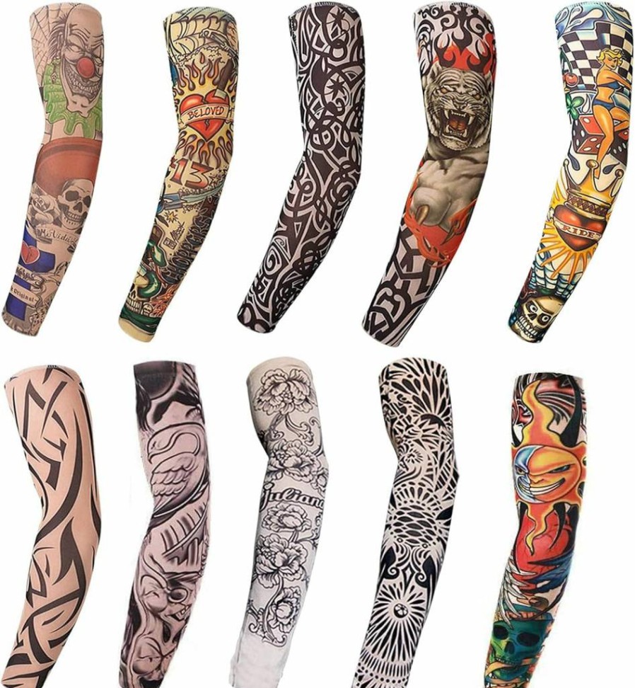 EZYoutdoor Temporary Tattoo Sleeves for Men, Women & Kids - Waterproof Fake Tattoo Arm Sleeves for Outdoor Sports & Costumes