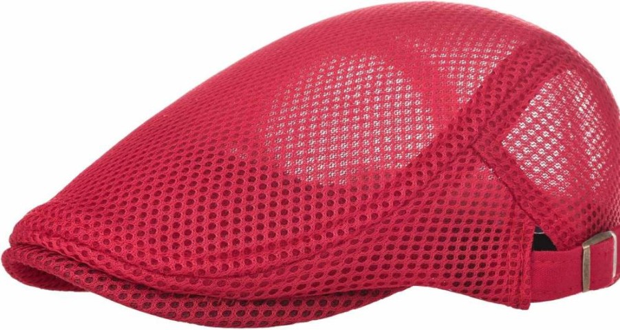 VOBOOM Men's Adjustable Flat Cap - Breathable Mesh Summer Hat, Ivy Cabbie & Newsboy Beret Style