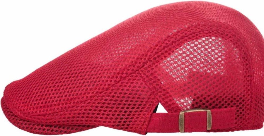 VOBOOM Men's Adjustable Flat Cap - Breathable Mesh Summer Hat, Ivy Cabbie & Newsboy Beret Style