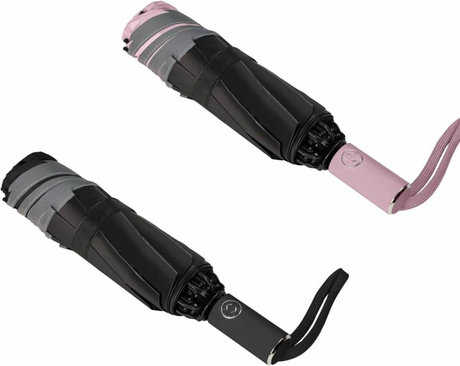 BAODINI Reverse Folding Compact Umbrella with Auto Open/Close - UPF 50+ UV Protection for Sun & Rain, Medium Size Travel Umbrella