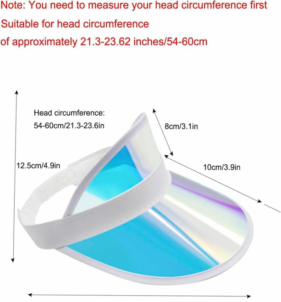 Yinprwi Adjustable UV Protection Sun Visor Hat for Men & Women - Lightweight Clear Plastic Cap for Golf, Tennis, Beach, Cycling & Outdoor Sports