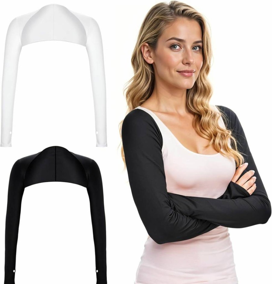 Lusofie Cooling Arm Sleeves for Women & Men - UV Protection Sun Sleeves with Finger Holes for Outdoor Golfing & Activities