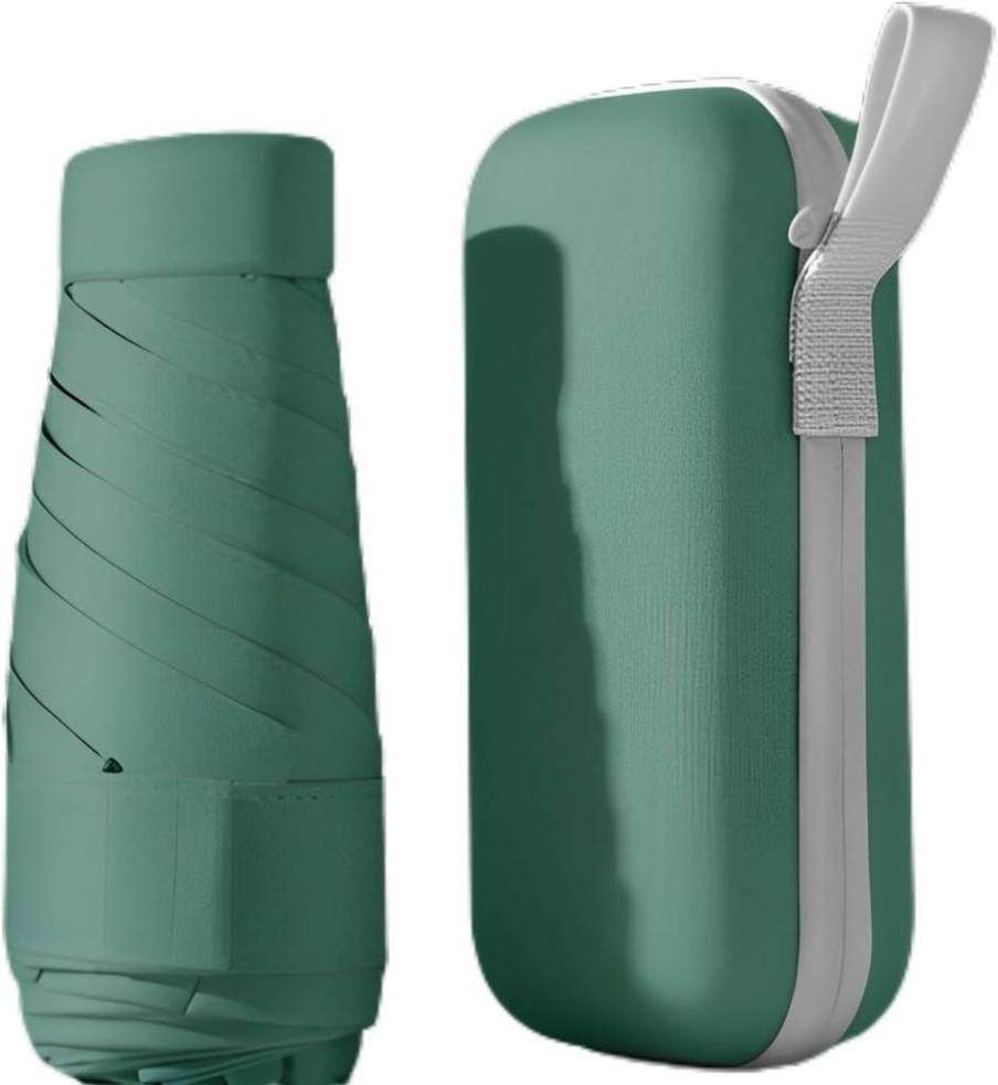 Mustarpicking UPF50+ Compact Travel Umbrella - 15Cm Windproof Mini Parasol with Zippered Case, UV Sun Protection for Hiking, Pocket & Keychain Accessory (225g Lightweight)