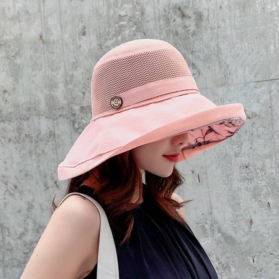Mookyun Women's Summer UV Protection Wide Brim Mesh Sun Hat for Beach & Fishing