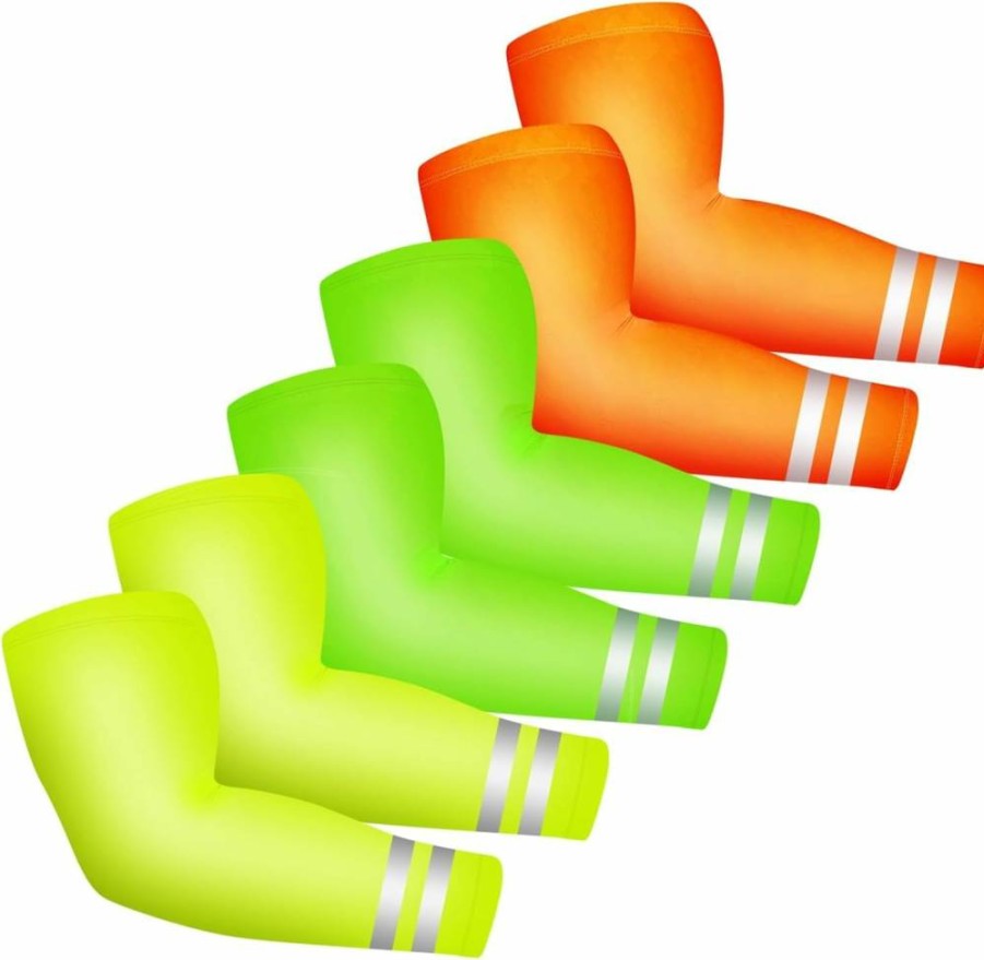 YLOLUL 6 Pairs Plus Size UV Protection Cooling Arm Sleeves for Outdoor Sports, Breathable Compression Sun Sleeves for Men & Women