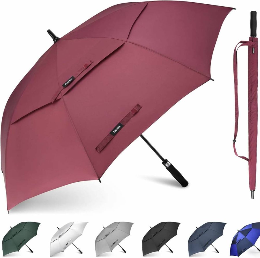 Gonex Extra Large Golf Umbrella 54-80 Inch, Automatic Open Windproof Double Canopy for 2-3 People, UV Protection & Water Resistant Travel Umbrella in Multiple Colors
