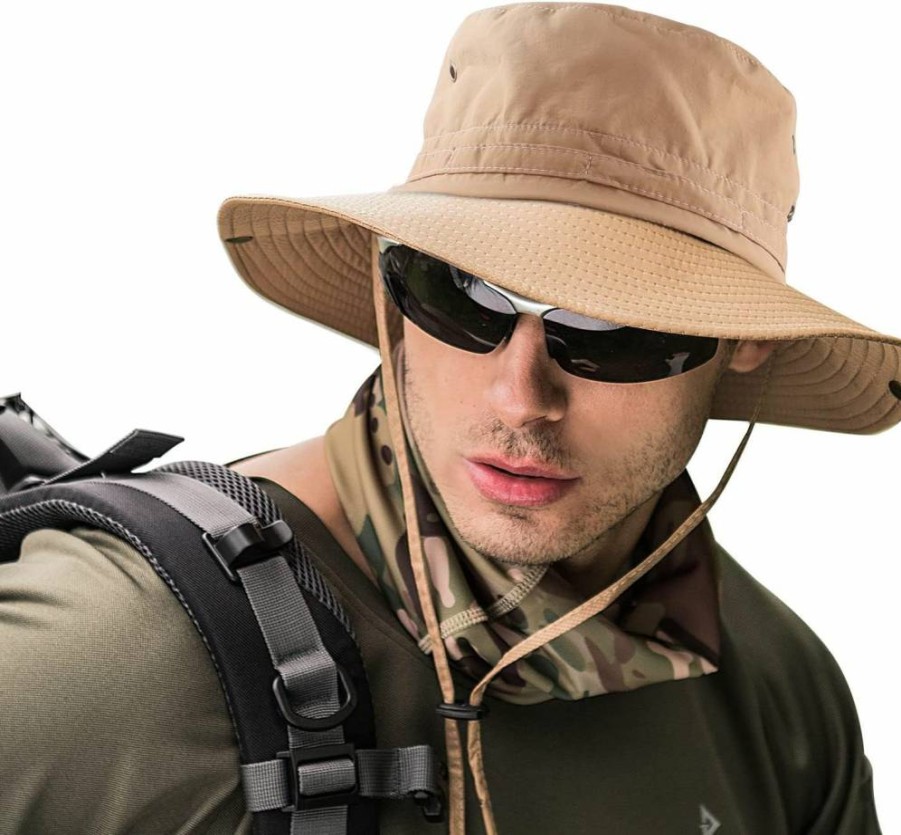 UNIPRIMEBBQ Men's Boonie Hat - Wide Brim Sun Protection Safari Hat for Fishing, Hiking & Outdoor Activities