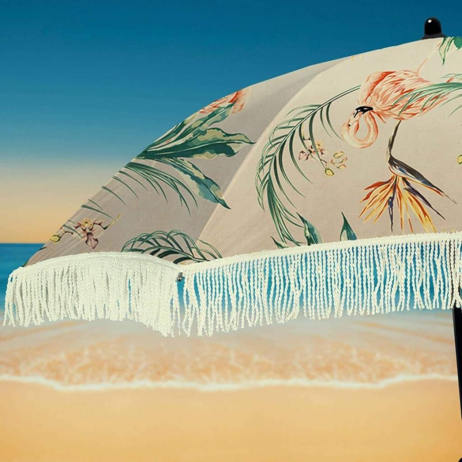 Beach Brella Portable Beach Umbrella with UV Protection, Lightweight Sand Anchor & Shoulder Strap Bag - Windproof Las Brisas Design for Easy Setup