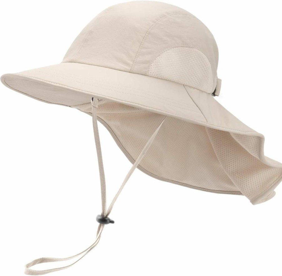 Camptrace UPF 50+ Sun Hat for Toddlers & Kids with Wide Brim & Neck Flap - Boys Girls Beach Swim UV Protection Hat