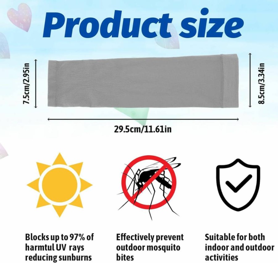 Vin Beauty UPF 50 Sun Protection Arm Sleeves - 3 Pairs Cooling Compression Sleeves for Men, Women, Kids - Breathable UV Sport Sleeves for Outdoor Activities (Black, White, Grey)