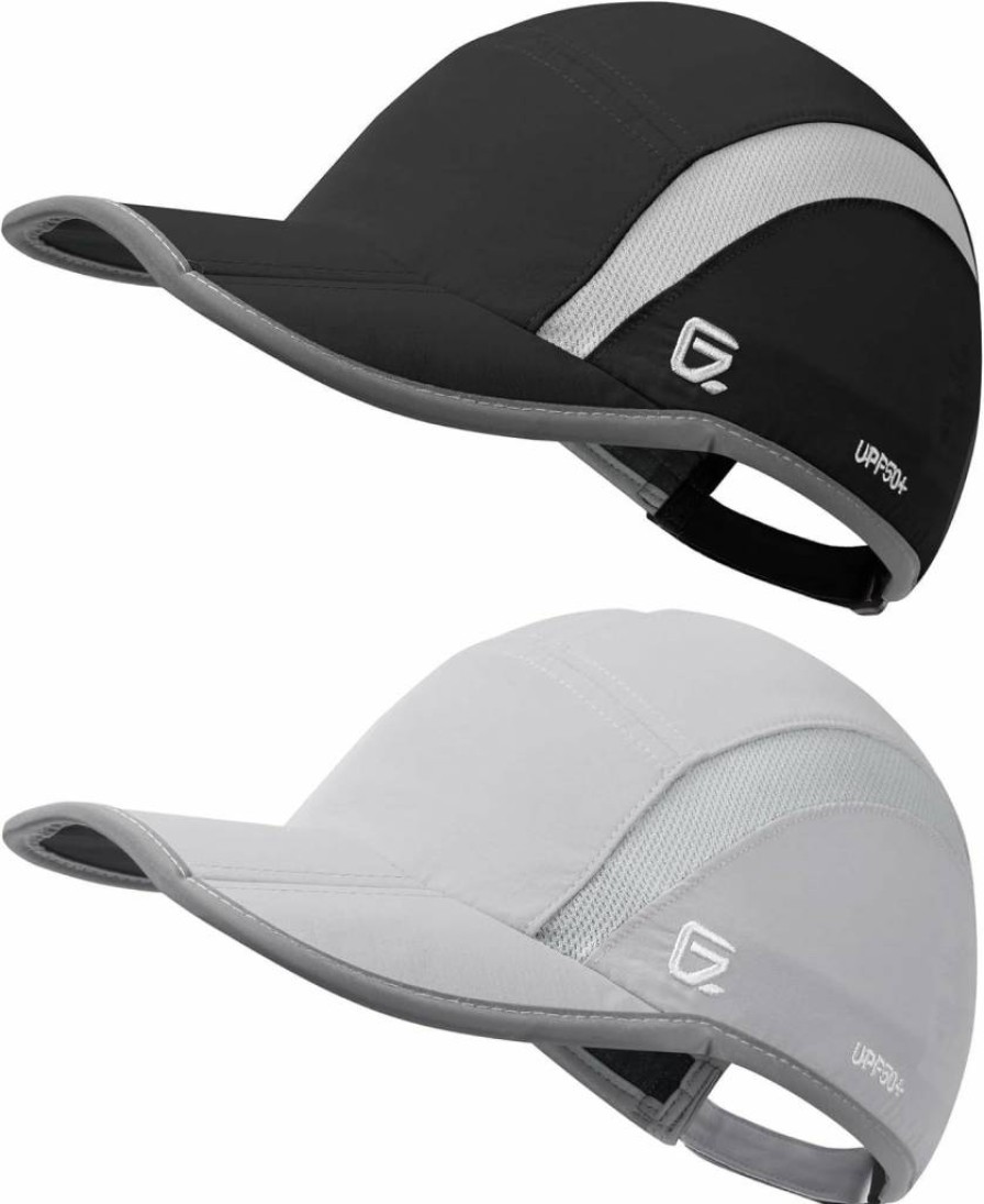 GADIEMKENSD 2 Pack Reflective UPF 50+ Sun Hat for Men & Women - Foldable Sports Cap for Running & Outdoor Activities