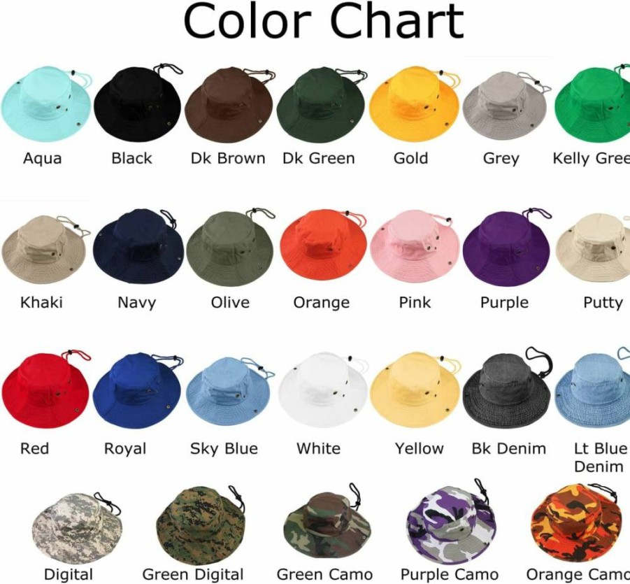 Falari 100% Cotton Wide Brim Boonie Hat for Men & Women - UV Sun Protection Safari Bucket Hat for Hiking, Fishing & Outdoor Activities