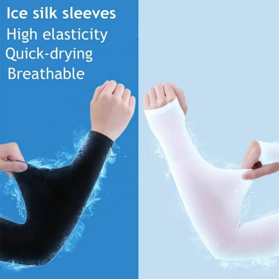 JUSDIQIR UV Protection Cooling Arm Sleeves for Men & Women - Breathable Ice Silk Sun sleeves for Outdoor Sports, Running, Cycling & Hiking