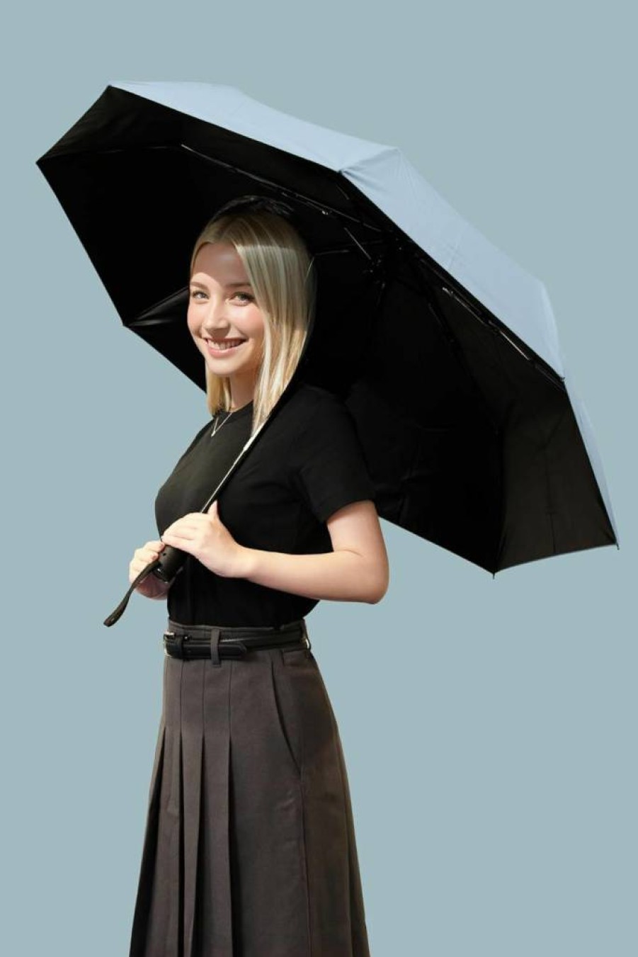 Clarquay Automatic Compact Travel Umbrella with UV Protection - Lightweight, Portable for Men & Women, Sun & Rain Proof, Stylish Design