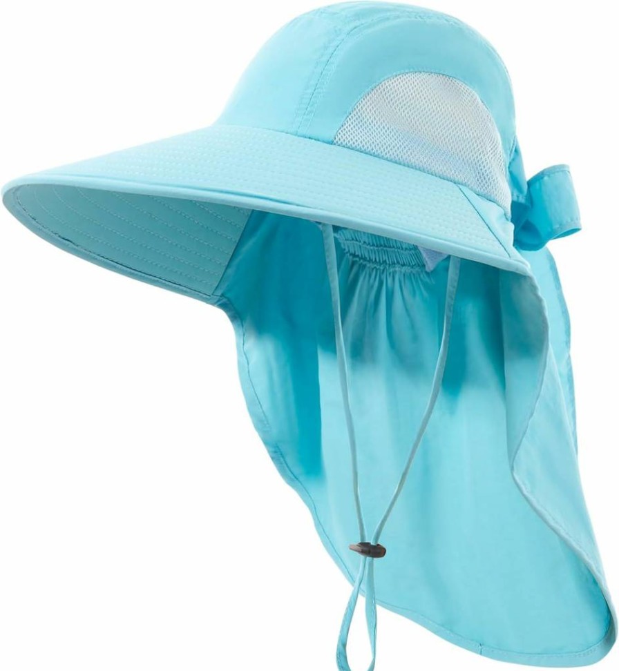 DOCVIT Women's UPF 50+ Sun Hat Wide Brim Waterproof Foldable Bucket Hat for Beach Fishing Hiking with Neck Flap Summer UV Protection