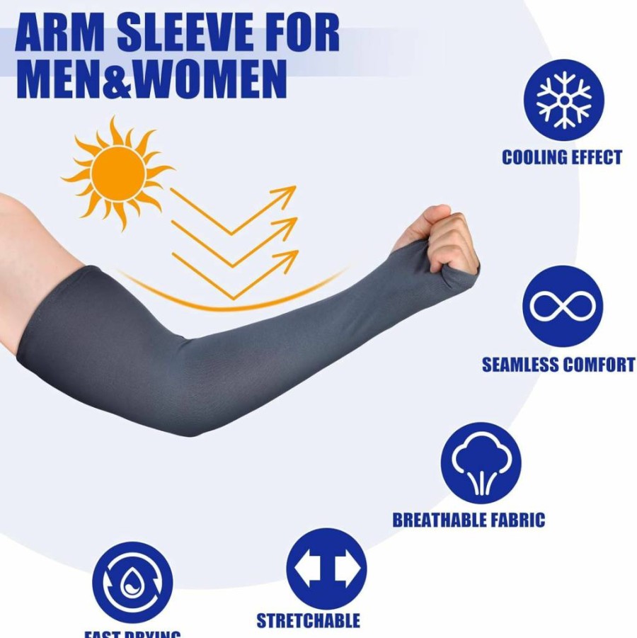 Amazon Unisex UV Protection Arm Sleeves - 10 Pairs Cooling Ice Silk Sleeves for Outdoor Activities & Driving - Elastic Sun Block Arm Covers