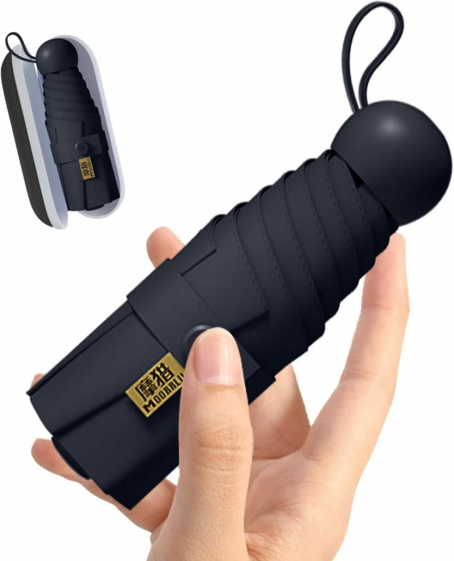 Moorrlii Compact Travel Umbrella - UPF 50+ UV Protection, Windproof & Waterproof, Folding Pocket Size for Men, Women, Commuters, Fits in Purse or Bag