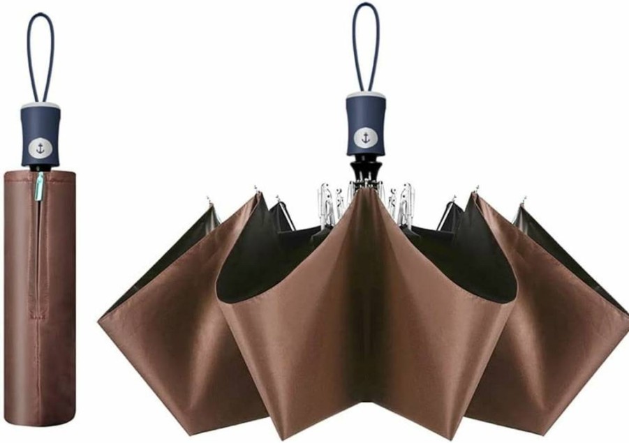 Cuby Compact UV Sun Umbrella - Lightweight Portable Travel Umbrella with 99% UV Protection & Rainproof Black Coating