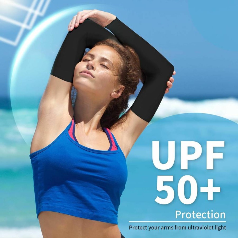 YESLIFE UPF 50 Sun Protection Arm Sleeves for Men & Women - Cooling UV Sunblock Sports Sleeves for Outdoor Activities