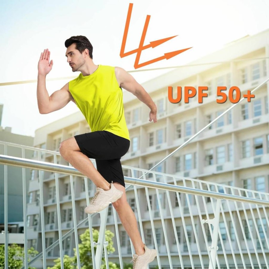 Upocool Men's UPF 50+ Sleeveless Quick Dry Workout Shirt - UV Protection Gym Tank Top for Swimming Running & Athletic Training