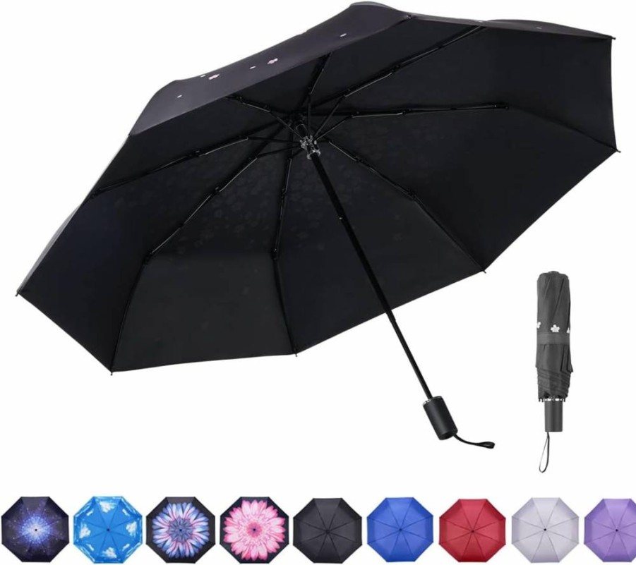 NOOFORMER Compact Travel Umbrella - Lightweight Windproof Folding Parasol with 95% UV Protection for Men, Women & Kids (Multiple Colors)