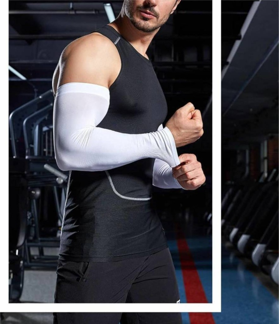 VELISDE 2 Pairs XL UV Protection Cooling Arm Sleeves for Men & Women - Sunblock Tattoo Cover Driving Compression Ice Silk Sleeves