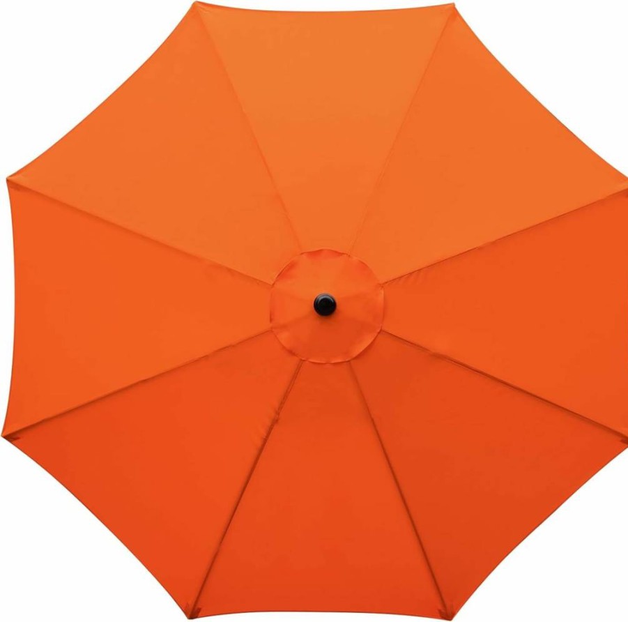 YOUGE OUTDOOR 10FT Replacement Umbrella Canopy for 8-Rib Patio Market Table Umbrellas, Heavy-Duty UV-Resistant Waterproof Fabric Top Cover (Orange)