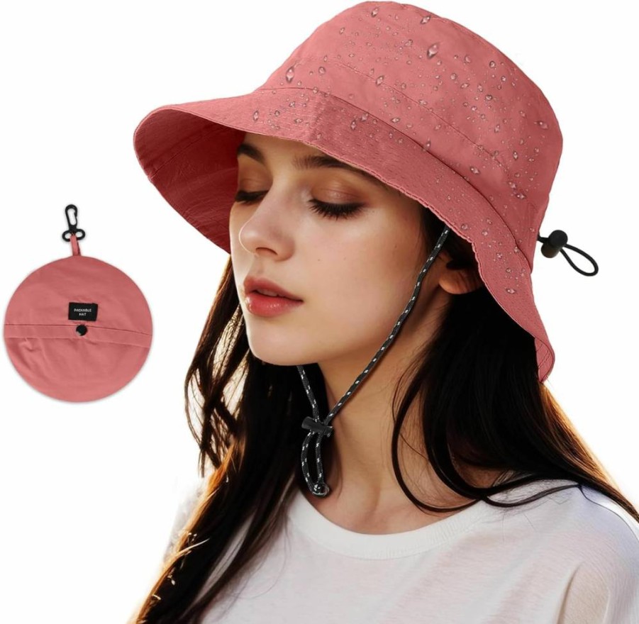 WharFlag Women's Waterproof Bucket Hat - UPF 50+ Sun Protection Packable Fishing Hat for Outdoor Activities