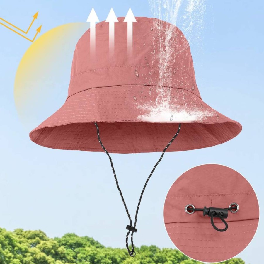 WharFlag Women's Waterproof Bucket Hat - UPF 50+ Sun Protection Packable Fishing Hat for Outdoor Activities