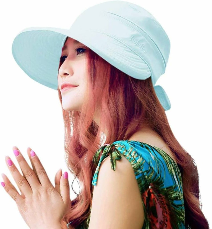 HINDAWI Women's Wide Brim Sun Hat with UV Protection - Foldable Summer Beach Visor Cap for Outdoor Activities