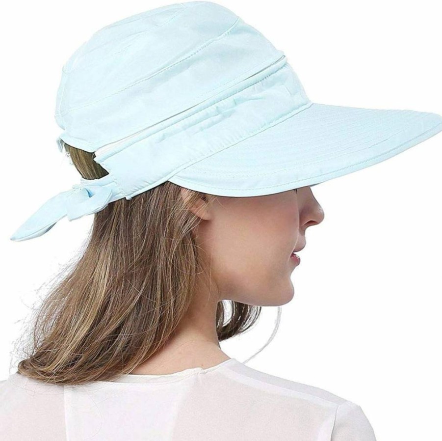 HINDAWI Women's Wide Brim Sun Hat with UV Protection - Foldable Summer Beach Visor Cap for Outdoor Activities