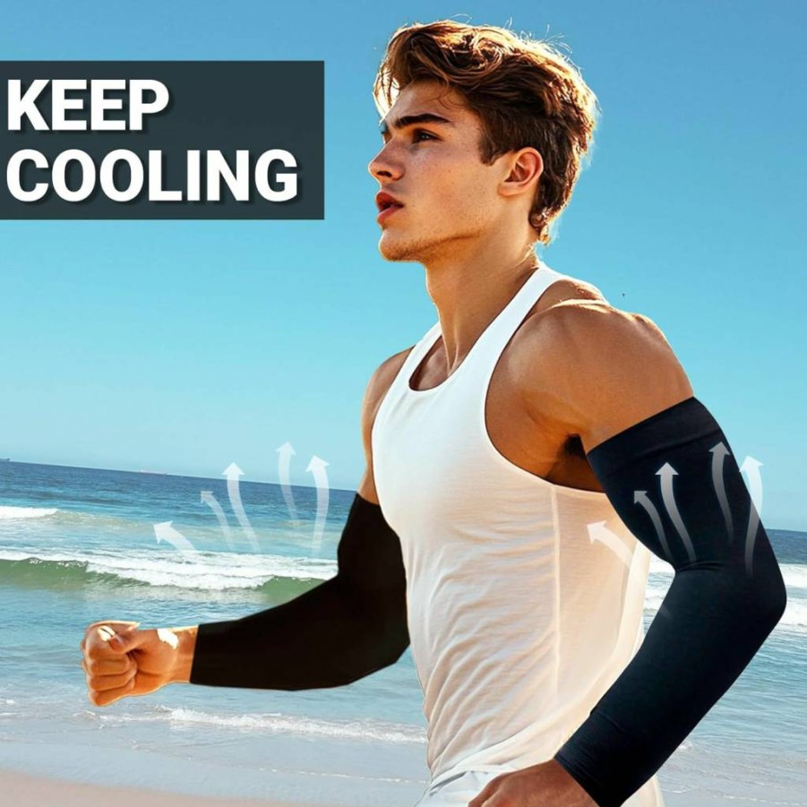 PFFY UV Sun Protection Cooling Arm Sleeves for Men & Women - Breathable Sports Sleeves for Outdoor Activities