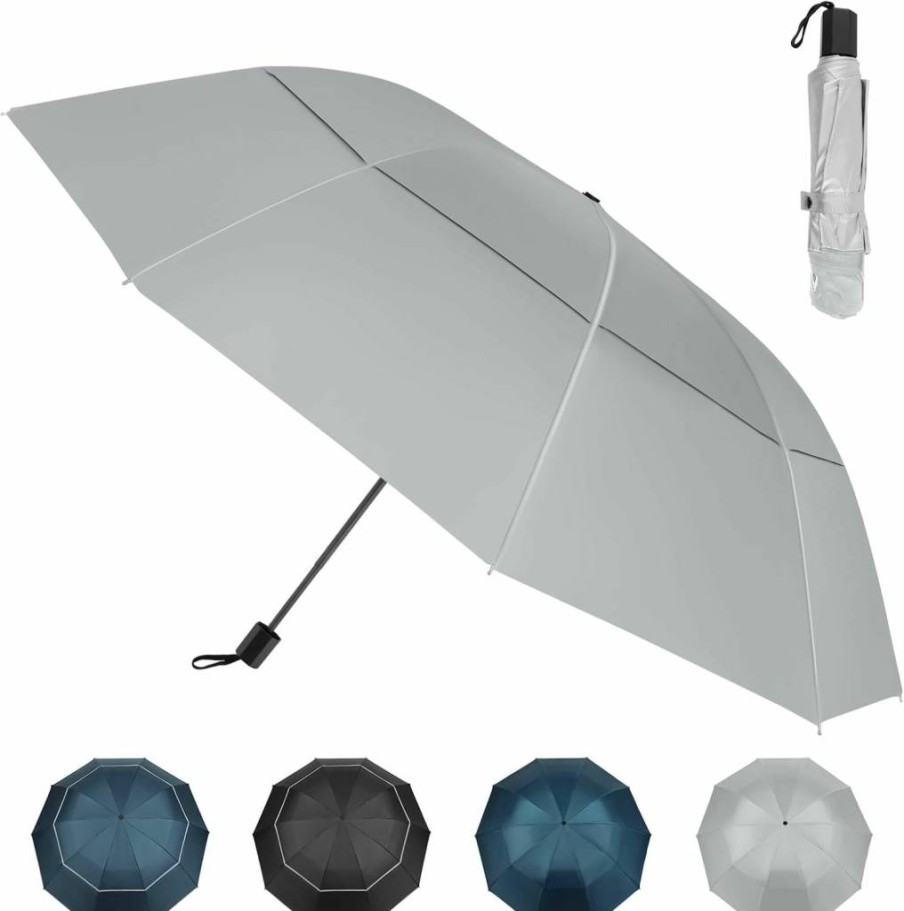 Kalolary 54 Inch Windproof Golf Umbrella with UPF 50+ Sun Protection, Double Canopy & Vented Design for Men and Women