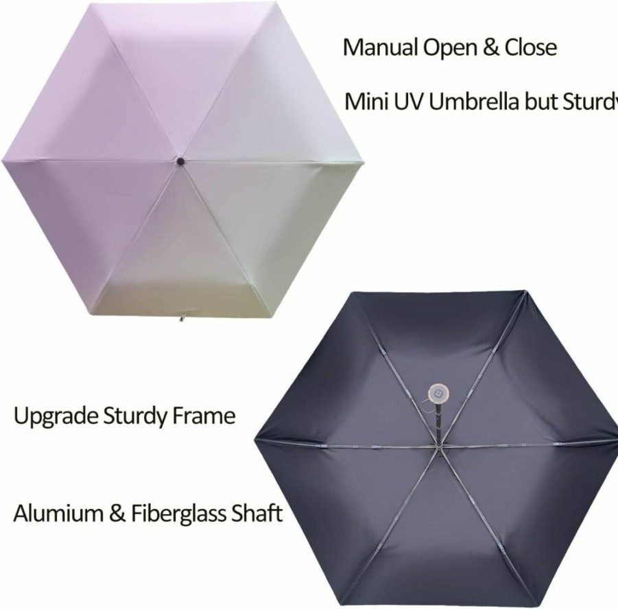 BAODINI Compact Travel Umbrella with UV Protection - Lightweight Aluminum Frame, Portable Sun Umbrella for Women & Kids, Includes Carrying Case