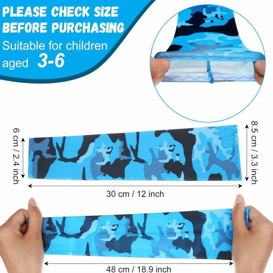 Yahenda Kids UV Protection Arm Sleeves (4-7 Years) - Cooling Camouflage Design Anti-Slip Sun Sleeves for Boys & Girls - Vintage Color