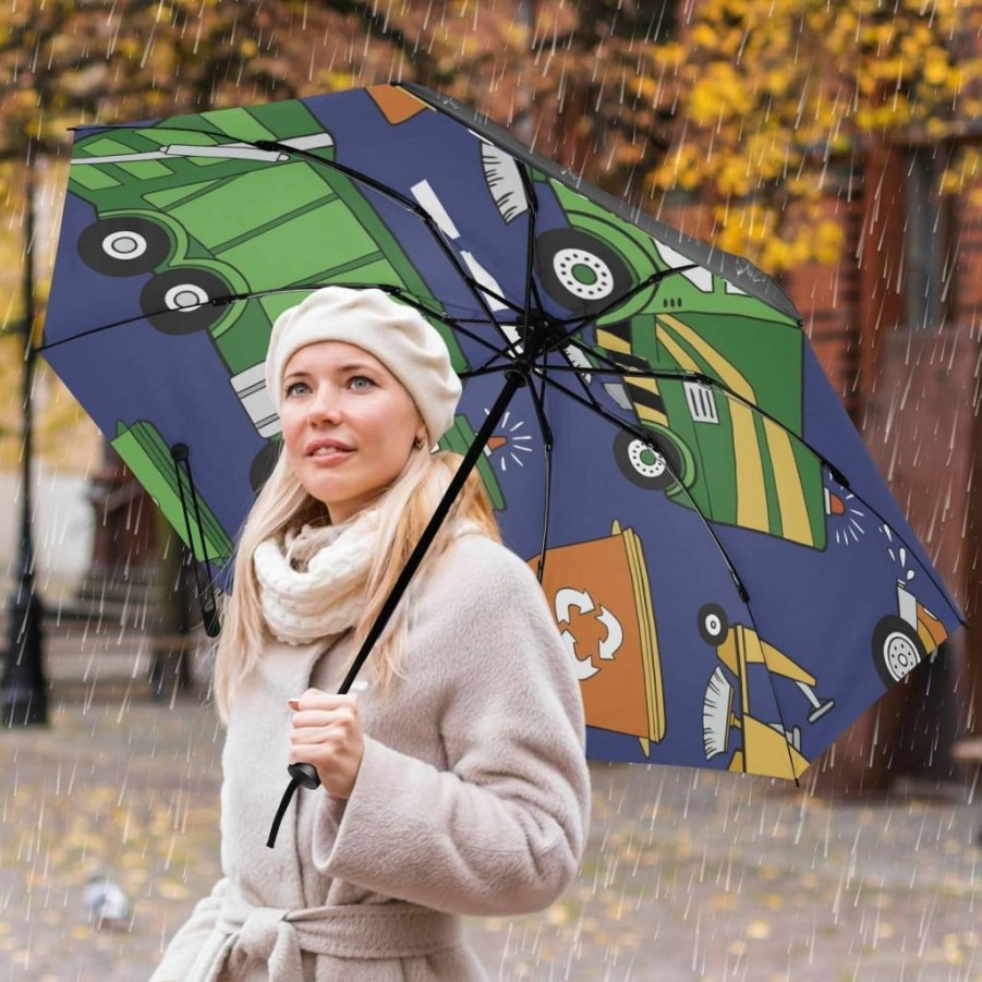 SLHKPNS Compact Travel Umbrella with Automatic Open/Close, Windproof & UV Protection, Lightweight Folding Design for Men and Women